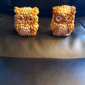 (2) Vintage seashell owls